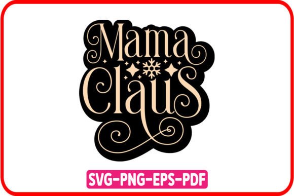 Mama Claus, Retro Christmas SVG