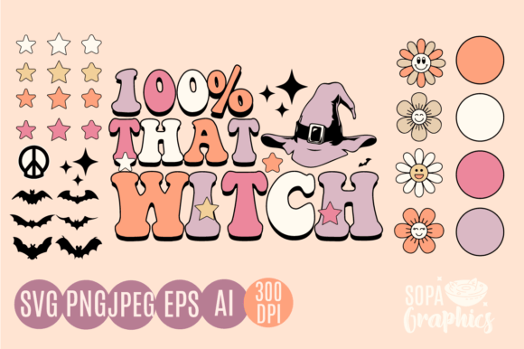 Retro Halloween SVG Spooky 100 Witch Review